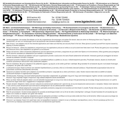 BGS technic Bit Adapter with Retaining Ball Square 1/2" to Hex 1/4"