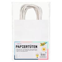 Tas met handvat Folia kraftpapier 110gr 18x21x8cm 20 stuks wit - thumbnail