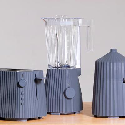 Alessi Blender Plissé - 5 snelheden + turbostand - Grijs - Michele de Lucchi - 1.5 liter - MDL09 G - thumbnail