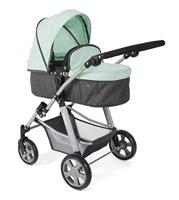 Combi-poppenwagen Nele - Melange Antraciet Mint - thumbnail