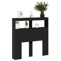 Hoofdbordkast met LED-verlichting 100x17x102 cm zwart - thumbnail