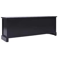 Tv-meubel 108x30x40 cm massief paulowniahout zwart - thumbnail