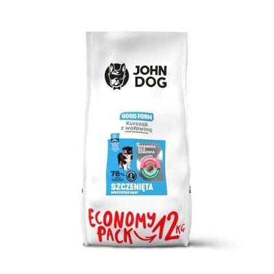 JOHN DOG Good Form Puppy Chicken with beef - droog hondenvoer - 12 kg