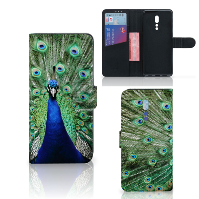 OPPO Reno Z Telefoonhoesje met Pasjes Pauw OPPO Reno Z Telefoonhoesje met Pasjes Pauw