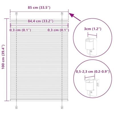 Pliss rolgordijn 85x100 cm stofbreedte 84,4 cm polyester crme Pliss rolgordijn 85x100 cm stofbreedte 84,4 cm polyester crme