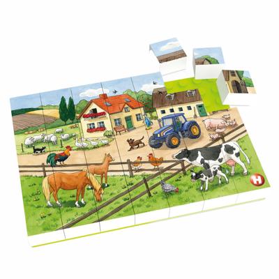 Hubelino blokpuzzel leven op de boerderij - 35st. Hubelino blokpuzzel leven op de boerderij - 35st.
