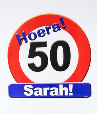Huldeschild Sarah 50 jaar
