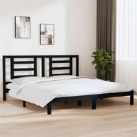 Bedframe massief grenenhout zwart 200x200 cm - thumbnail