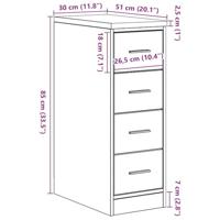 Garagekast 30x51x85 cm massief grenenhout gerookt eiken - thumbnail