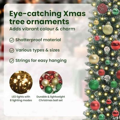 VidaXL Kunstmatige slanke kerstboom met 150 led groen en wit 120 cm