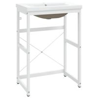 Wastafelframe met inbouwwastafel ijzer wit - thumbnail