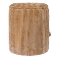 Opberg poef Luka rib beige 44cm - thumbnail