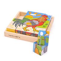 Bigjigs houten blokpuzzel boerderijdieren - thumbnail