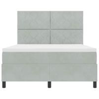 Boxspring bed met matras Lichtgrijs 140 x 190 cm Fluweel - thumbnail
