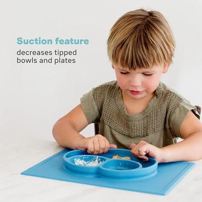Alles-in-één Happy-placemat met bordje van EZPZ van siliconen roze Alles-in-één Happy-placemat met bordje van EZPZ van siliconen roze