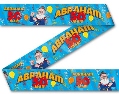 Afzetlint Abraham 50 Jaar Cartoon (12m)