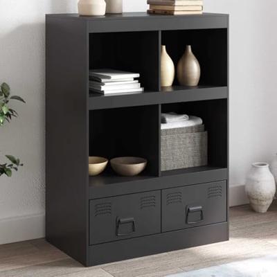 Hoge kast 67x39x95 cm staal zwart