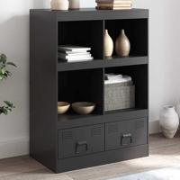 Hoge kast 67x39x95 cm staal zwart - thumbnail