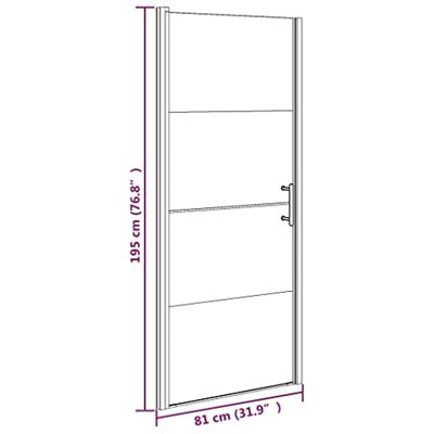 VidaXL Douchedeur halfmat 81x195 cm gehard glas zwart VidaXL Douchedeur halfmat 81x195 cm gehard glas zwart