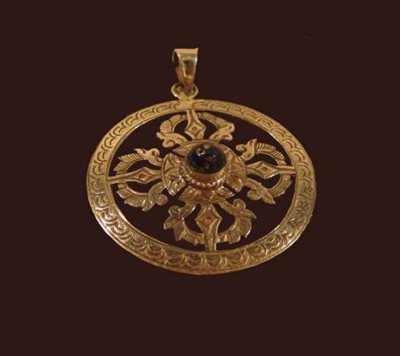 Hanger dubbele dorje lapis lazuli + sterling zilver - 3 - Zilver - Metaal - L