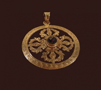 Hanger dubbele dorje lapis lazuli + sterling zilver - 3 - Zilver - Metaal - L - thumbnail