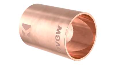 Kirchhoff Koperen dubbele sokkel, blank, 28 mm, 2 sockets, (5270) - 989096055