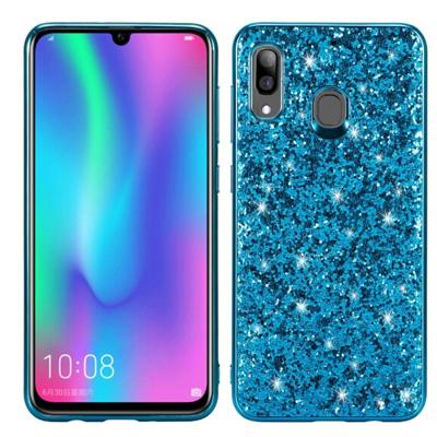 Glittery poeder schokbestendig TPU Case voor Galaxy A30 (blauw)