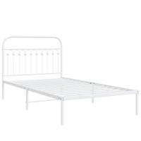 Bedframe met hoofdbord metaal wit 107x203 cm - thumbnail