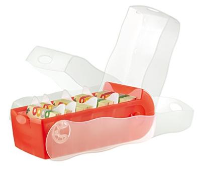 HAN CROCO 997-617 Kaartenbox Doorschijnend, Rood Aantal kaarten (max.): 900 kaarten DIN A7 liggend Incl. 100 gelinieerd
