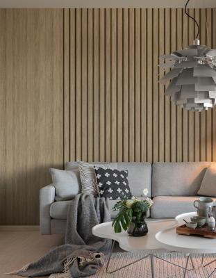 Dutch Wallcoverings Elements - Ribbvägg Walnut