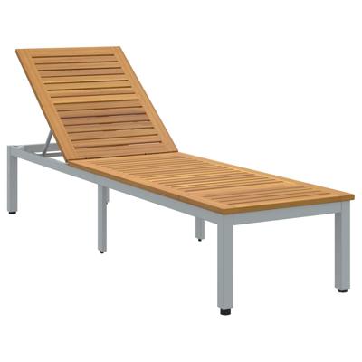 Ligbed Grijs 200 x 55 x 35 cm Massief Acaciahout Ligbed Grijs 200 x 55 x 35 cm Massief Acaciahout