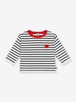 T-shirt baby katoen lange mouwen ecru - thumbnail