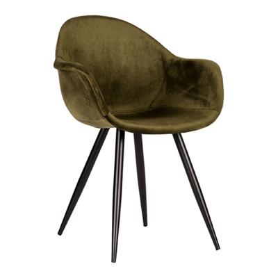 LABEL51 Eetkamerstoel 'Forli', Velvet, kleur Groen