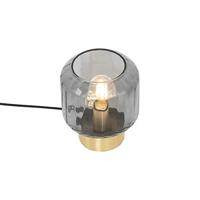 QAZQA Moderne tafellamp messing met smoke glas - Stiklo - thumbnail