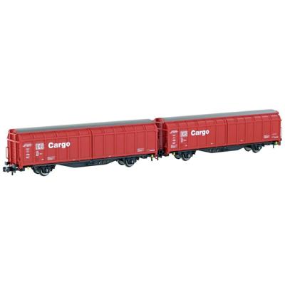 Hobbytrain H24651 N set van 2 schuifwandwagens Hbbilns van de DB Cargo Hobbytrain H24651 N set van 2 schuifwandwagens Hbbilns van de DB Cargo