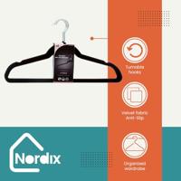 Nordix Kledinghangers Set 8 stuks Zwart Vilten Velvet Anti Slip Kle... - thumbnail