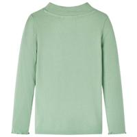 Kindershirt met lange mouwen lage col 104 donkermintkleurig - thumbnail