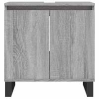 Badkamerkast 58x33x60 cm bewerkt hout grijs sonoma eikenkleurig - thumbnail