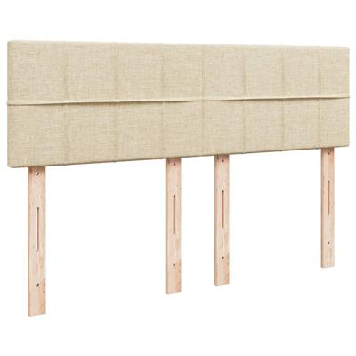 Boxspring met matras stof crèmekleurig 160x200 cm