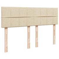 Boxspring met matras stof crèmekleurig 160x200 cm - thumbnail