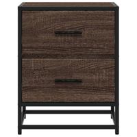 Nachtkastjes 2 st 40x31x50 cm bewerkt hout bruin eikenkleurig - thumbnail