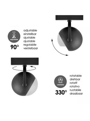 Home sweet home LED opbouwspot Nop ↔ 9,5 cm - zwart