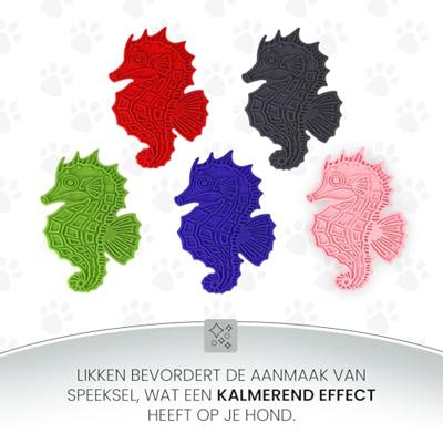 Eat Slow Live Longer Lick Mat Seahorse Grijs