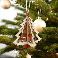 3D kerst houten hanger Kerstboom Ornament DIY Santa Xmas tree decoratie (kerstboom) - thumbnail