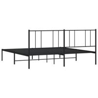 Bedframe met hoofdbord metaal zwart 180x200 cm - thumbnail