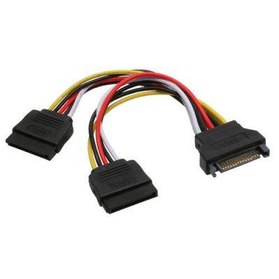InLine 29683 SATA Power Y-kabel, SATA bus naar 2x SATA-stekker, 0,15 m
