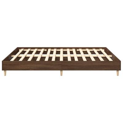 Bedframe zonder matras 200x200 cm spaanplaat bruin eikenkleurig