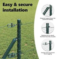 VidaXL Afrasteringspaal groen 10 x 0,6 m (25 mm gaas) staal en pvc - thumbnail