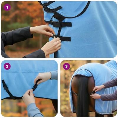 VidaXL Paardendeken volledige aqua polyester