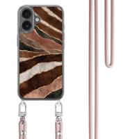iPhone 17 hoesje met rosegoud koord - Earth Agate - thumbnail